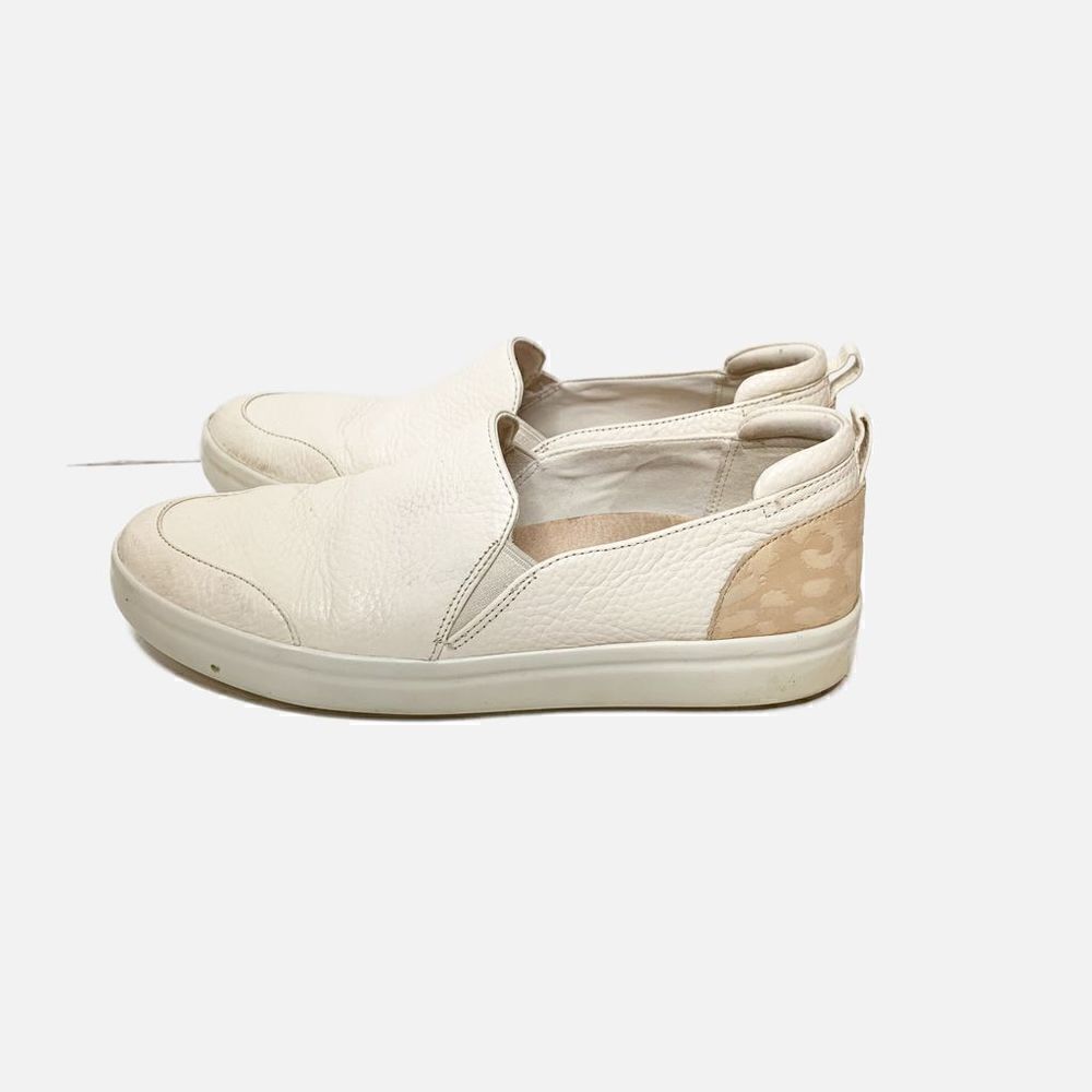 Vionic Penelope Slip-On Cream Textured Leopard Tan Ankle Leather Women’s Size 9